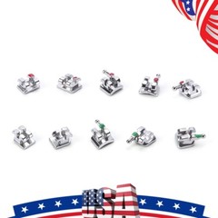 10XAZDENT Dental Orthodontic Brackets Braces Mini/Standard Roth/MBT.022 Hook 345