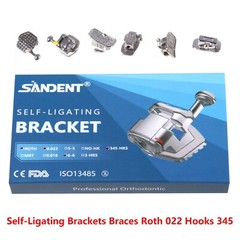 3 Packs Dental Ortho Self-ligating Brackets Metal Brace Roth 022 345 Hooks ty