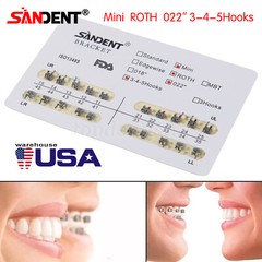 10 packs Dental Orthodontics Brackets Braces Mini Roth.022 3-4-5 Hook 200PCS ty