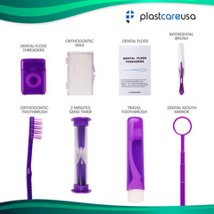 12 Orthodontic Patient Kits 8pc Assorted Braces Care Packs Dental Hygiene Travel