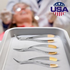 Pinzas dentales raíces residuales, Fórceps extracción y Alicates universales