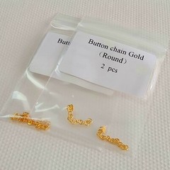 10pcs Dental Orthodontic Traction Chain Gold Plated Round Buttons with Chain