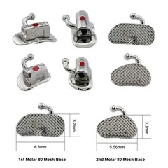 Dental Orthodontic Buccal Tubes 1st 2nd Molar Brackets Roth MBT 0.022 20 Sets 3G