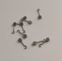 10Packs 100Pcs Bondable Sliding Crimpable Hook Long Curved Left Right 10Pcs/pack