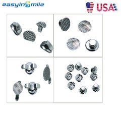 10Pcs/pack Dental Orthodontic Lingual Buttons Buckle Bondable Round Mesh Base