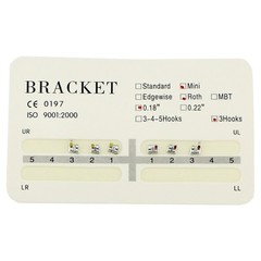 10Packs Dental Orthodontic Metal Brackets Mini Roth 018 Slot 3 Hooks Upper 6Pcs