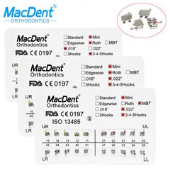 Dental Orthodontic Adhesive Brackets Braces Metal Mini MBT/Roth.022 Hook 345 Wax