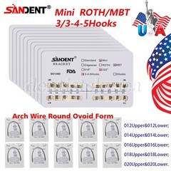 Dental Arch Wire Niti Round / 10Packs Brackets Braces Mini Roth/MBT Slot.022