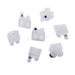 10X AZDENT Dental Orthodontic Clear Ceramic Brackets Braces Roth 022 Hooks 345