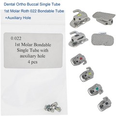 Dental Orthodontic Buccal Single Tubes 1st Molar Roth 022 W/Auxiliary Hole U1/L1