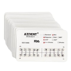 AZDENT Dental Orthodontic Brackets Metal Braces Mini Edgewise Slot.018 Hooks 345