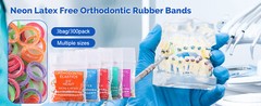 JMU Orthodontic Elastics Light Medium Heavy Neon Ortho Rubber Bands Latex Free