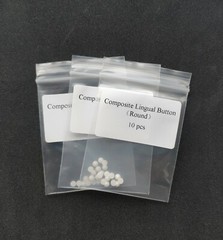 20Pcs Dental Orthodontic Bondable Lingual Buttons Ceramic Round Base Mesh Base