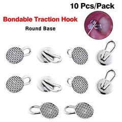 10Pcs/Pack Dental Orthodontic Bondable Traction Hook Mesh Base Round Caplin Hook
