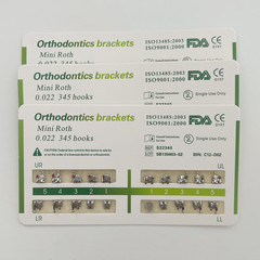10Sets Dental Ortho Metal Brackets Mini Roth 022 345 hooks Mesh Base 200 Pcs