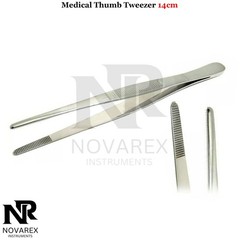 Surgical Dressing Tweezer 14.5cm Tissue Thumb Holding Forcep Set Of 3 Pieces CE