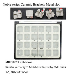 Dental Orthodontic Brackets Ceramic Metal Slot Braces MBT 022 3 w/h 3M Clarity