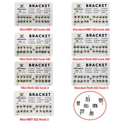 Dental Orthos Brackets Braces Metal Mini/Standard Roth/MBT 022 Hooks 3/345 po