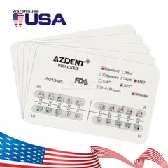 50Pack Dental Bracket Braces Standard MBT Slot 0.22 Hook 3 Orthodontic AZDENT US