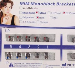5 Sets Dental Orthodontic Metal Brackets MIM Monoblock Mini Roth 022 no hooks