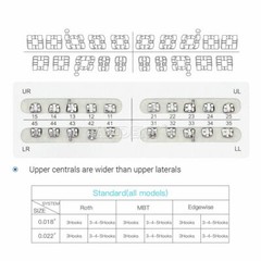 20pcs/pack Dental Orthodontic Brackets Braces Standard Edgewise Slot.022 Hooks 3