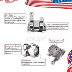 20pcs Dental Orthodontic Brackets Braces Mini Edgewise 022 Hooks 3 Metal AZDENT