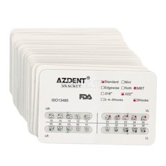 10Packs Dental Orthodontic Metal Brackets Braces Standard MBT.022 Hooks 3 AZDENT