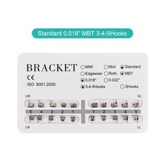 Dental Orthodontic Edgewise Brackets Mini/Standard MBT/Roth 018 /022 Hooks 3-4-5