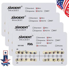 10packs Dental Orthodontic Brackets Braces Mini Roth Slot 022 345 Hook #2 200PCS