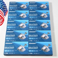 2 packs Dental Orthodontic Self-ligating Brackets Metal Brace Roth 022 345 Hooks