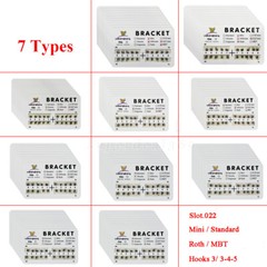 200pcs Dental Orthodontic Brackets Braces Mini Standard 022 3/345 Hooks 10 Packs