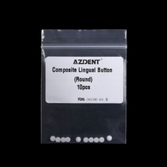 100pcs AZDENT Dental Ortho Composite Ceramic Lingual Buttons Bondable Round Base