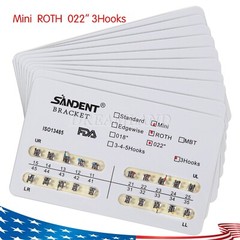 USA!!50 Packs Dental Orthodontic Bracket Braces Mini Roth 022 Slot 3hooks
