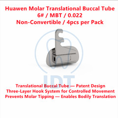 Huawen Molar Translational Buccal Tube 0.022 6# MBT Non-Convertible 4pcs