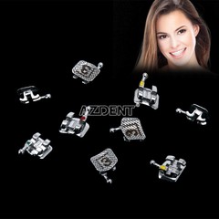 AZDENT Dental Orthodontic Brackets Braces Mini Roth 0.022 345 Hooks Laser Mark