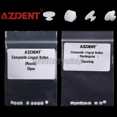 Dental Orthodontic Composite Ceramic Lingual Buttons Bondable Rectangular/Round
