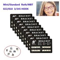 YOKA Dental Ortho Brackets Metal Mini/Standard MBT/Roth 018/022″ 3/345 Hooks