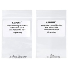 AZDENT Dental Orthodontic Bondable Lingual Buttons with Hole Round Mesh Base