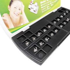 20 Pcs Dental Orthodontic Metal Bracket Mesh Base Mini Edgewise .022 Hooks 345
