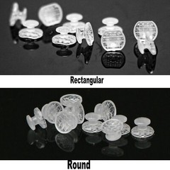 Dental Orthodontic Bondable Clear Ceramic Lingual Button Round/Rectangular Bases