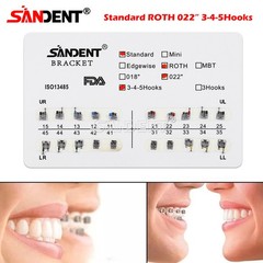 Dental Orthodontic Brackets Braces Standard Roth .022 Hooks 3-4-5