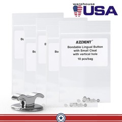 10pcs Dental Ortho Bondable Lingual Buttons with Hole Round Vertical Channel