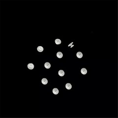 10Pcs Dental Orthodontic Ceramic Lingual Button Bondable Round Base Clear