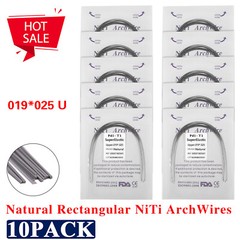 100pc Dental Ortho Niti Natural Form Super Elastic Rectangular Arch Wires 19x25U