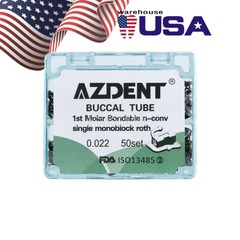 AZDENT Dental Orthodontic Non-Convertible 1st Molar Buccal Tubes Roth 022