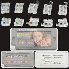 STAR ABSOLUTE Orthodontic Sapphire Brackets Clear Monocystalline Braces Roth MBT